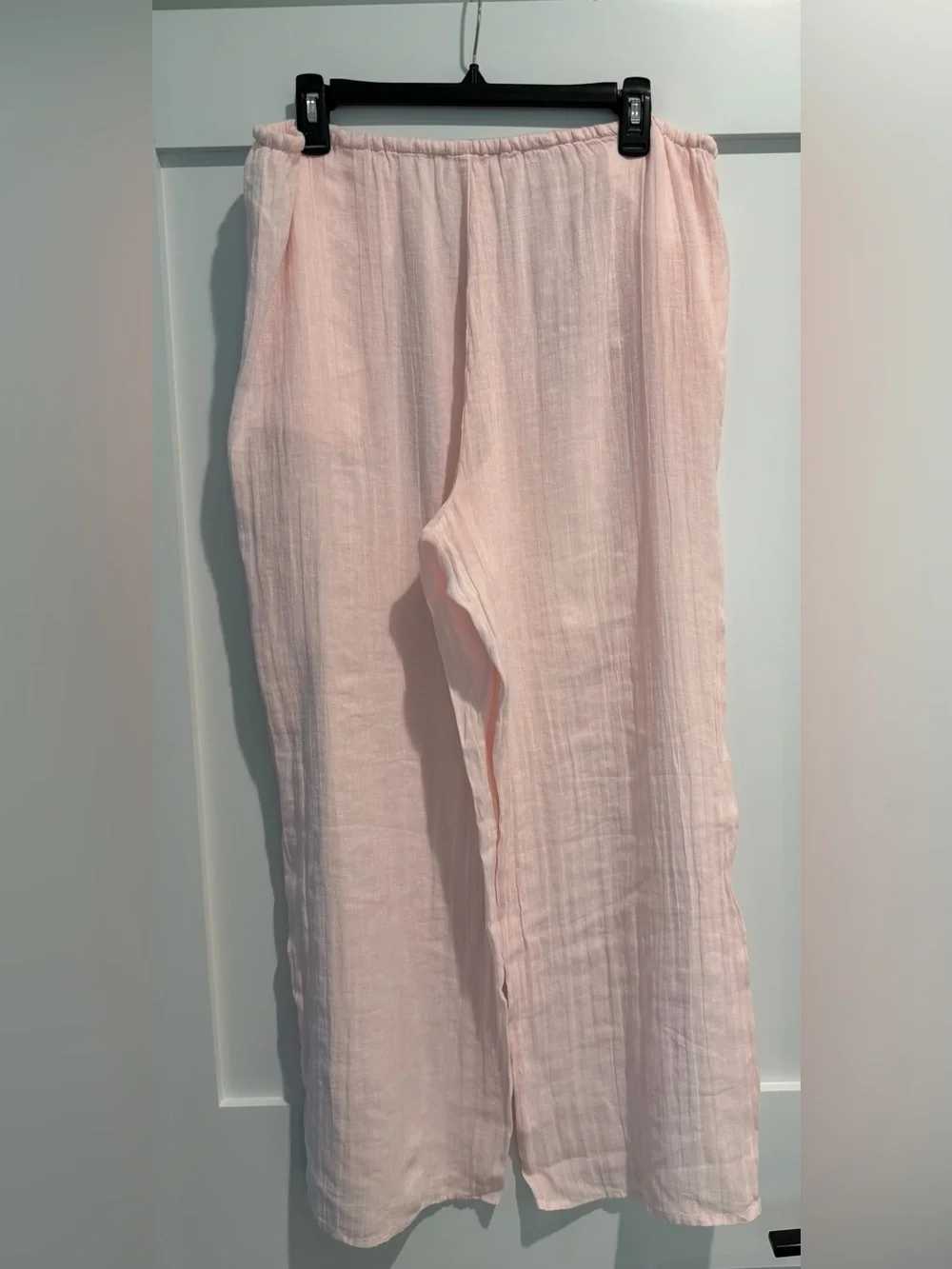 NEW J. Crew Beach pant in Hampton linen-blend pale pink CS391 Large swim coverup